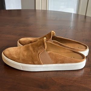Vince Blair brown suede slide slip on mules sneakers athletic tennis shoes 9 EUC